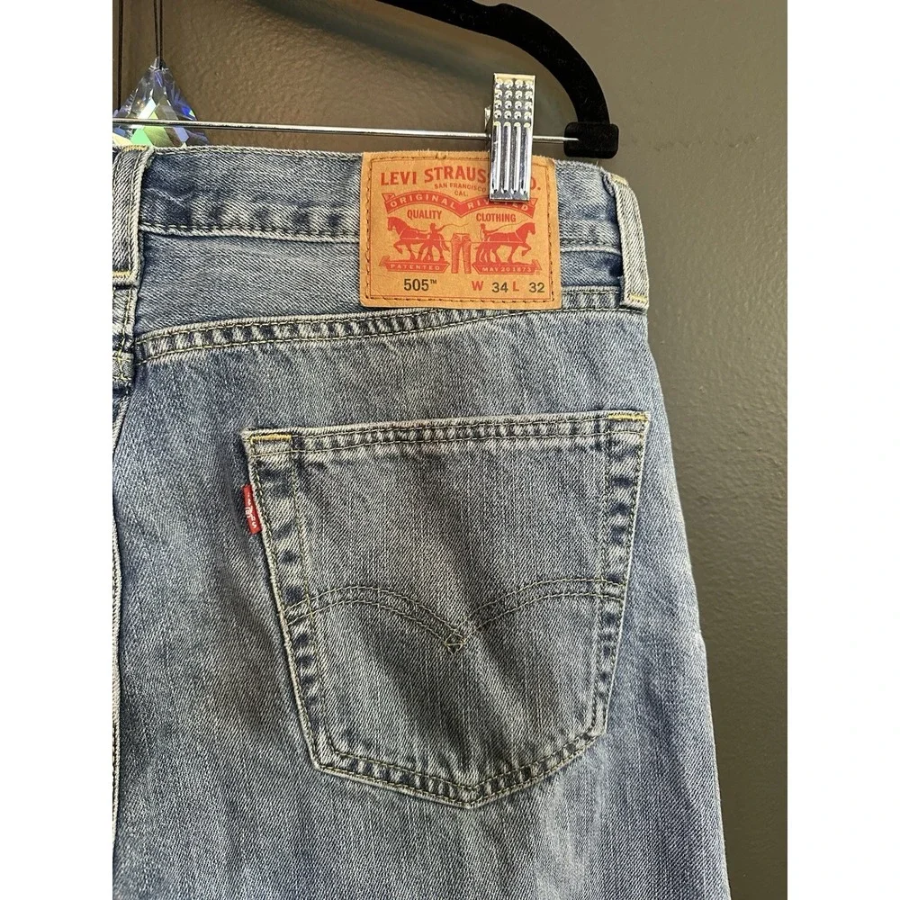 Levi's Men's 505 Blue Jean Straight Leg Pants Jeans‎ 34 x 32